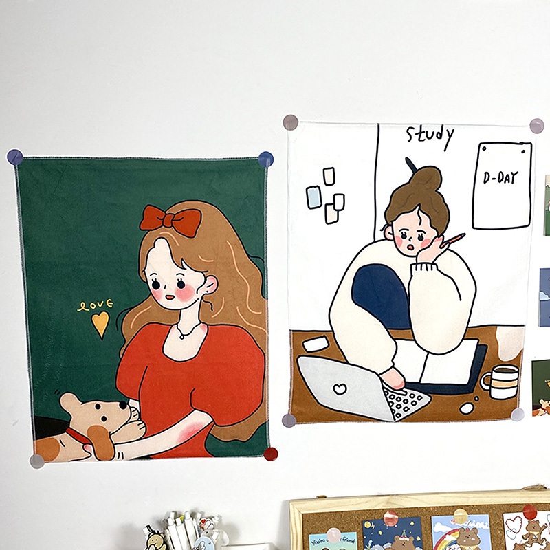 Tranh Vải Treo Tường Trang Trí Hình Cô Gái