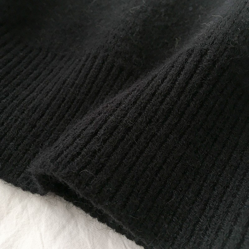 🌿 Áo len đen đan hình thú dáng rộng ulzzang 🔥