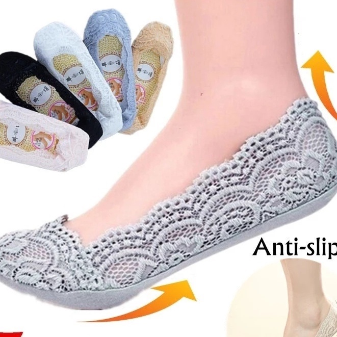 1 Đôi Tất Ren Vô Hình Chống Trượt Thời Trang Cho Nữ