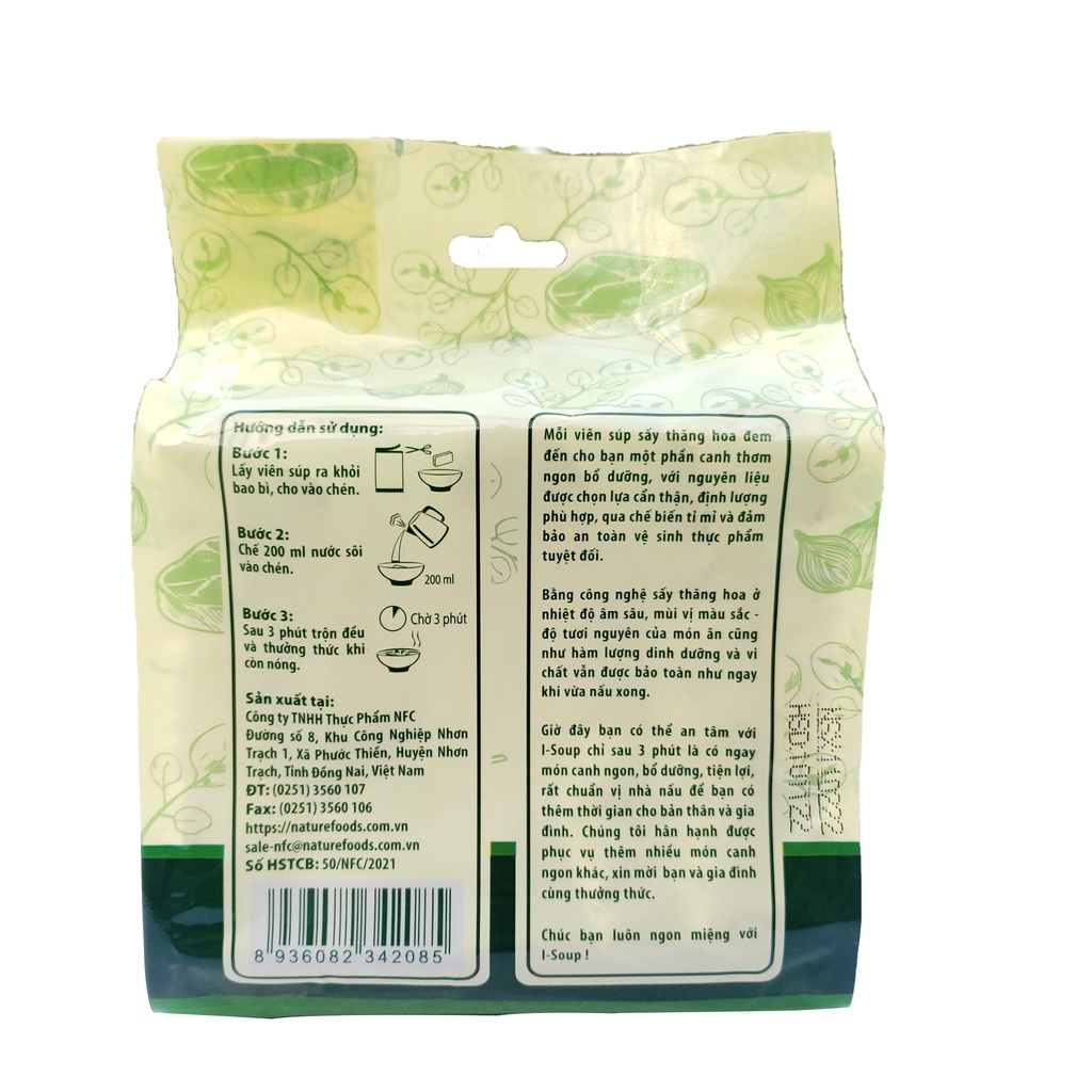Cải xoong nấu thịt ăn liền I-Soup 42g (túi 06 viên)- Viên súp sấy Thăng Hoa