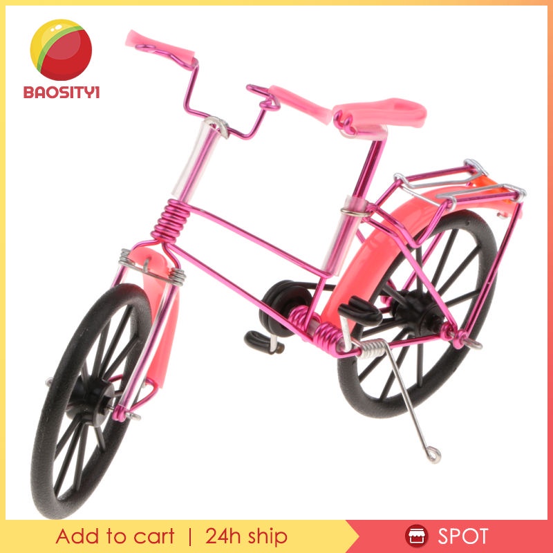 Mô hình xe đạp bằng sắt màu hồng 7.9''L x 2.6''W x 5.5''H