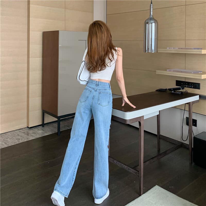 Quần jeans suông rách - hàng xịn đét