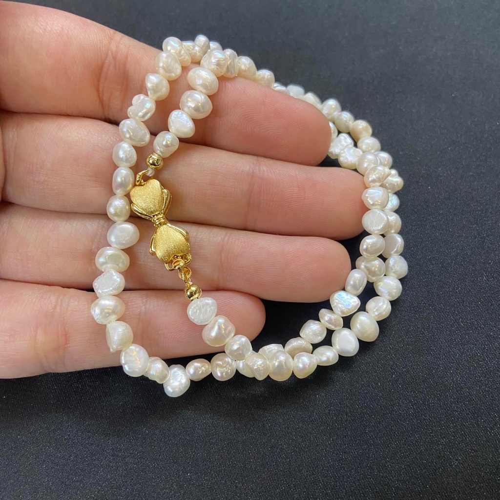 Vòng cổ NT hạt trơn dáng hạt tự nhiên