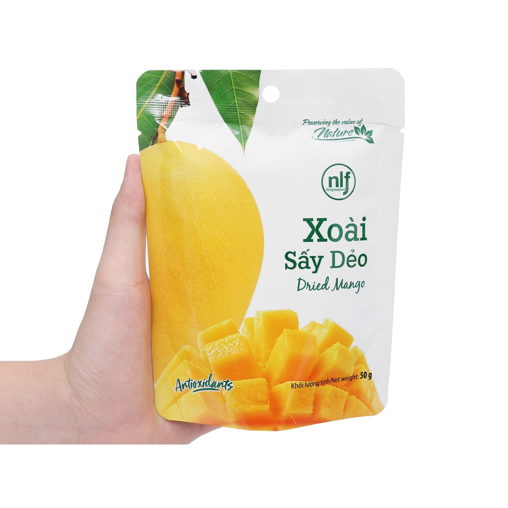 Xoài sấy dẻo 50g Nông Lâm Food - Vị ngọt đến từ xoài chín thực phẩm thơm ngon bổ dưỡng cho cơ thể