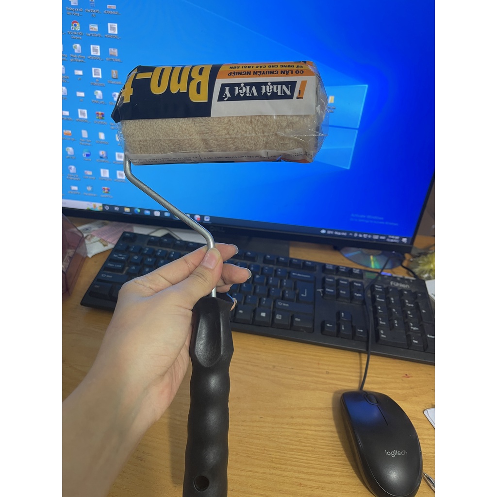 Lu lăn sơn Việt Ý loại tốt kích thước 15cm, lăn nước tẩy sơn, tẩy mốc trần tường hiệu quả