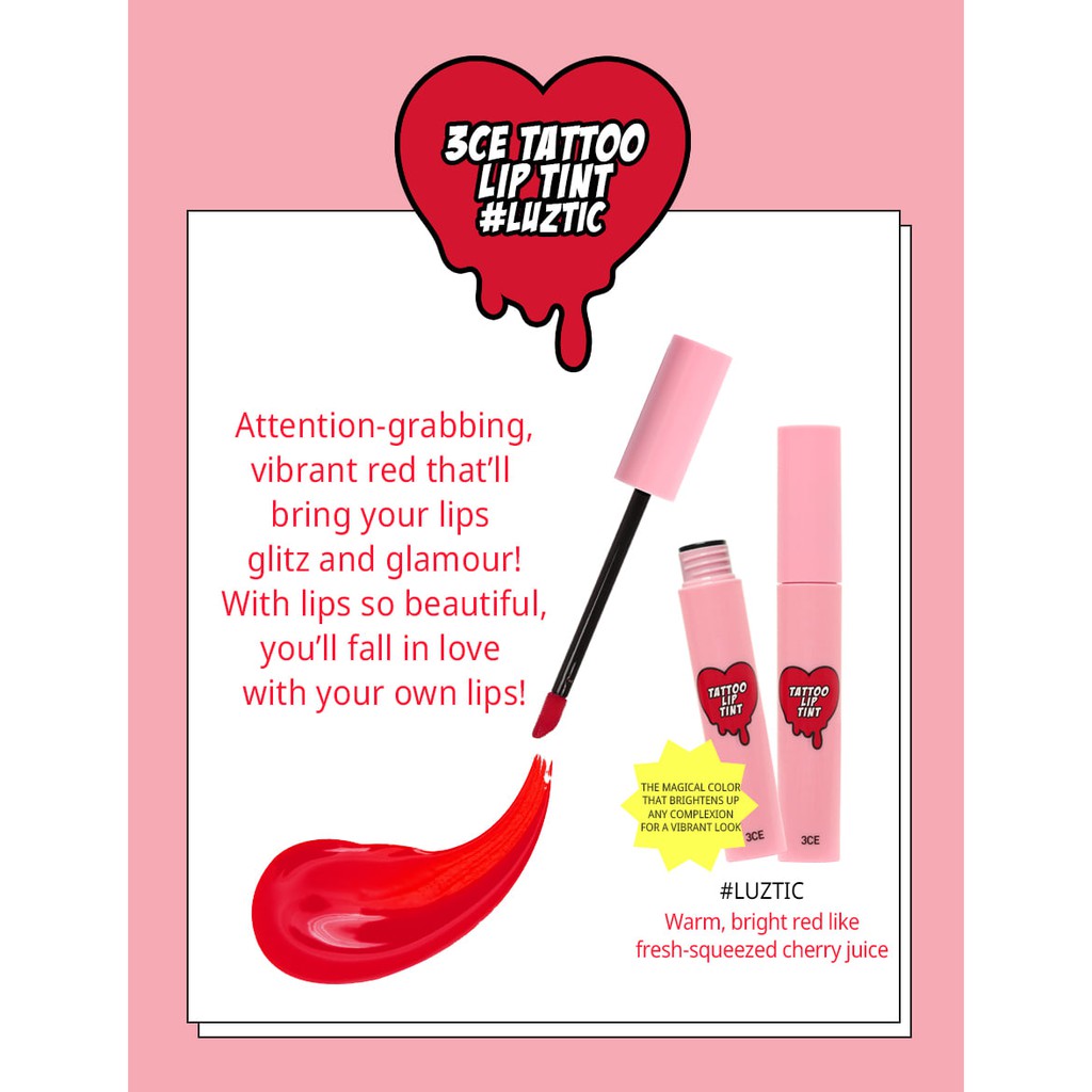 SON XĂM [3CE] TATTOO LIP TINT #LUZTIC