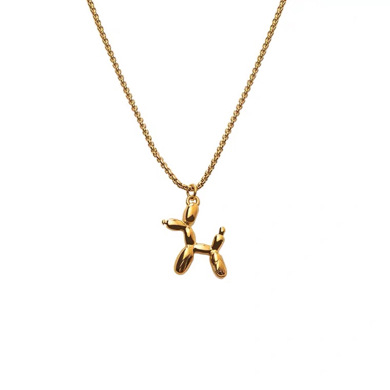 Dây Chuyền Mạ Vàng Hồng / Vàng Hồng 18K Mặt Hình Cún Con Dễ Thương Phong Cách Mori Hàn Quốc