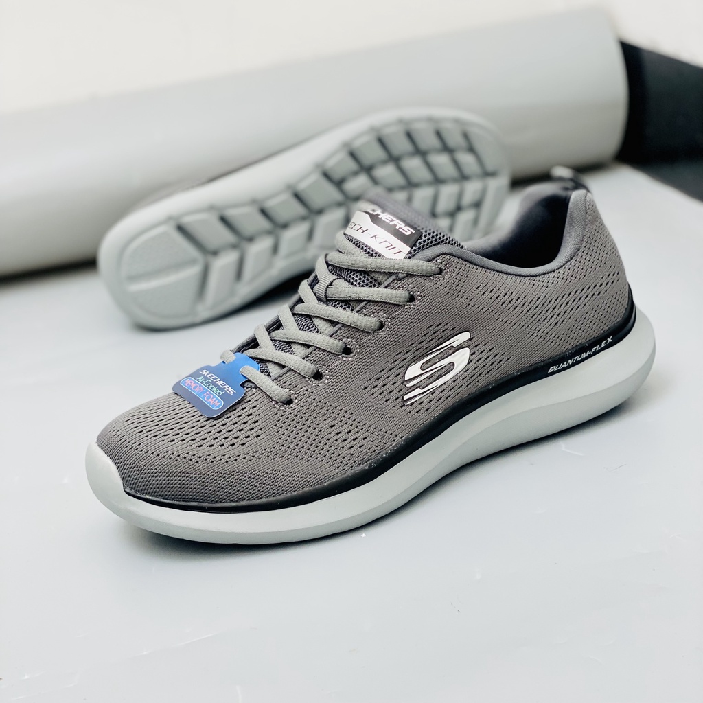 Giày thể thao nam màu ghi skechers quantumflex 52387