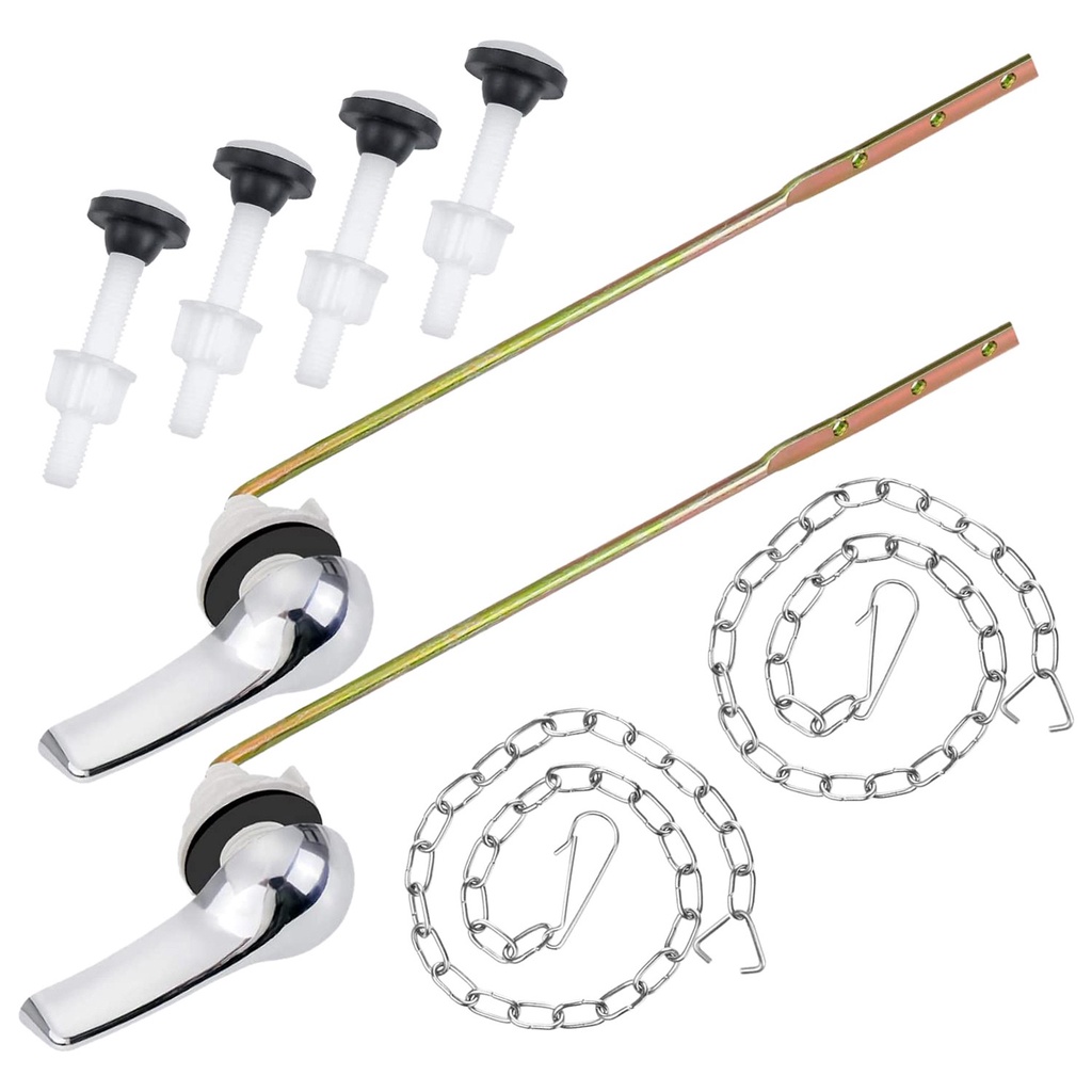 Toilet Tank Repair Kit Lever Handle Bolts and Steel Flapper Chains