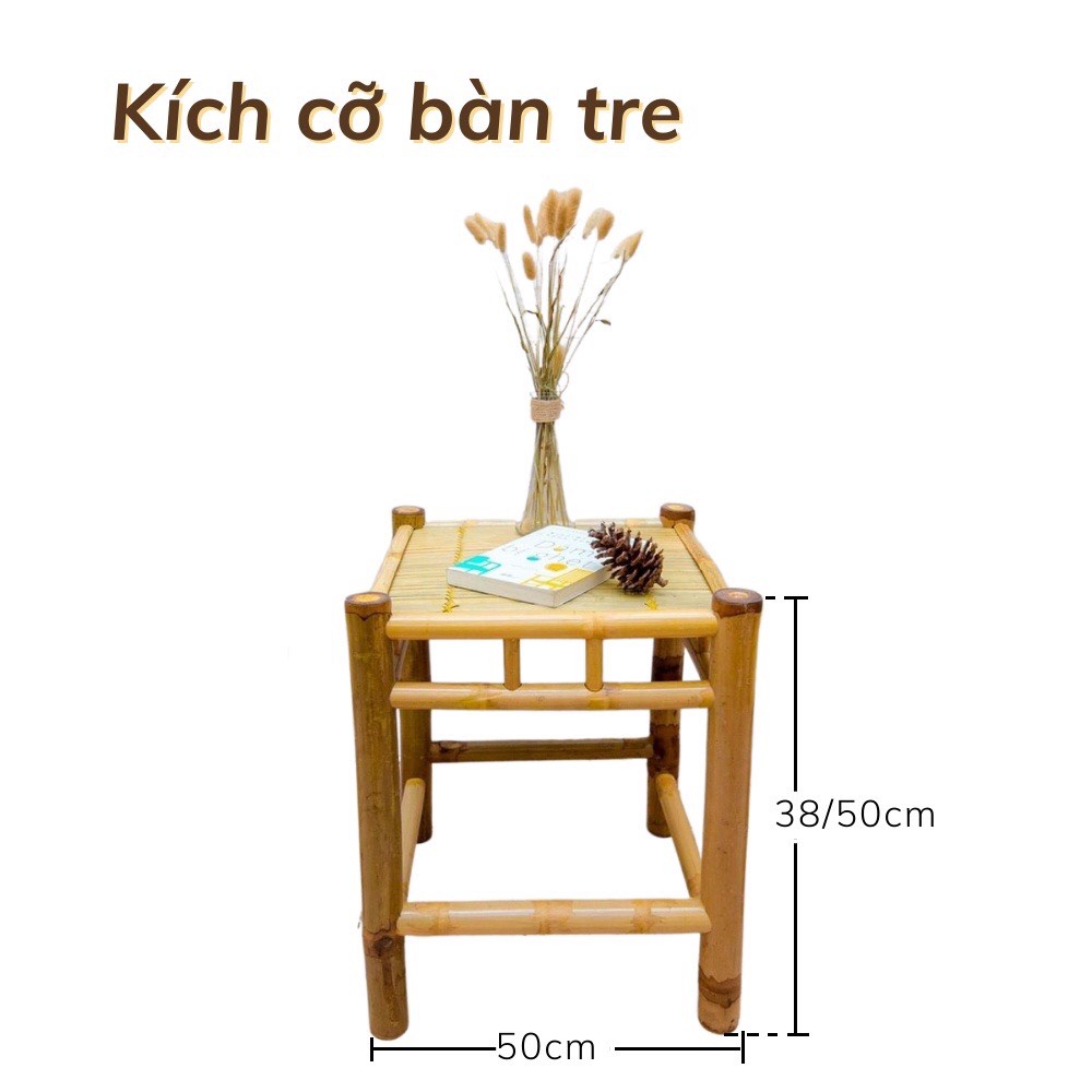 (Combo siêu hời) Bộ bàn ghế tre mộc nhỏ gọn đơn giản, phù hợp mọi không gian decor gia đình / ban công / Homestay