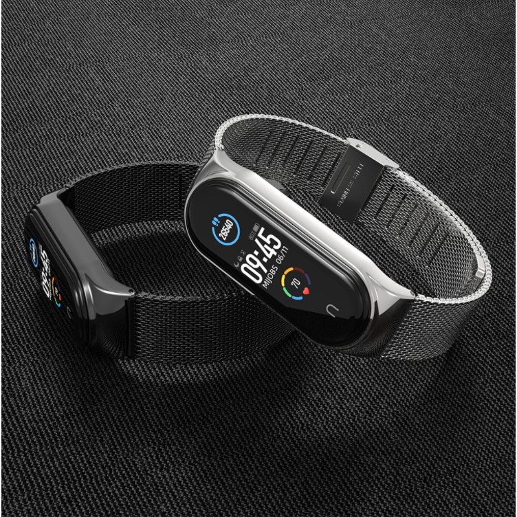 Dây đeo kim loại mắt lưới Mijobs CS / PLUS Mi band 3/4/5 - dây đeo thay thế mi band 3/4/5