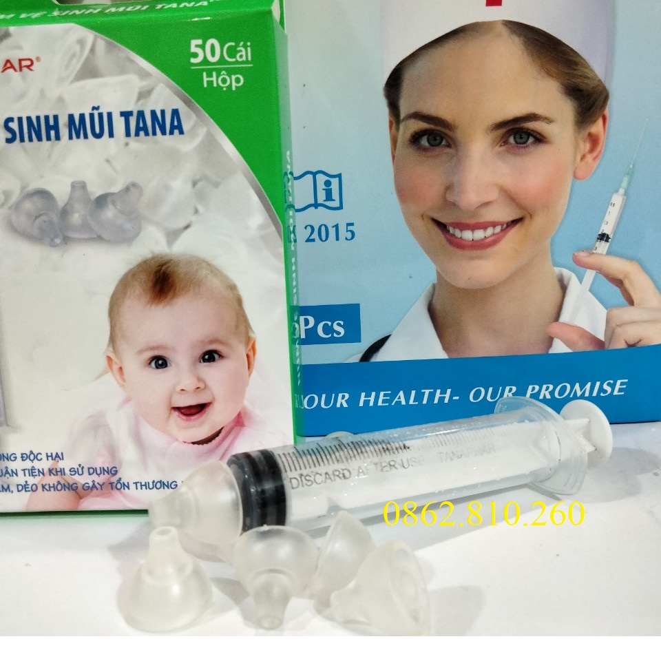 Núm vệ sinh mũi Tana - Núm vệ sinh mũi silicone an toàn cho trẻ - Gắn được vào bơm tiêm - Bán lẻ