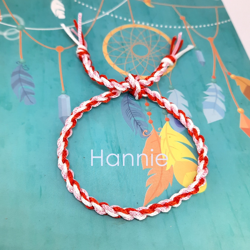 (Tay/Chân) Vòng chỉ tình bạn màu đỏ hồng - Vòng đeo nam nữ chống thấm nước waterproof - Friendship Bracelet handmade