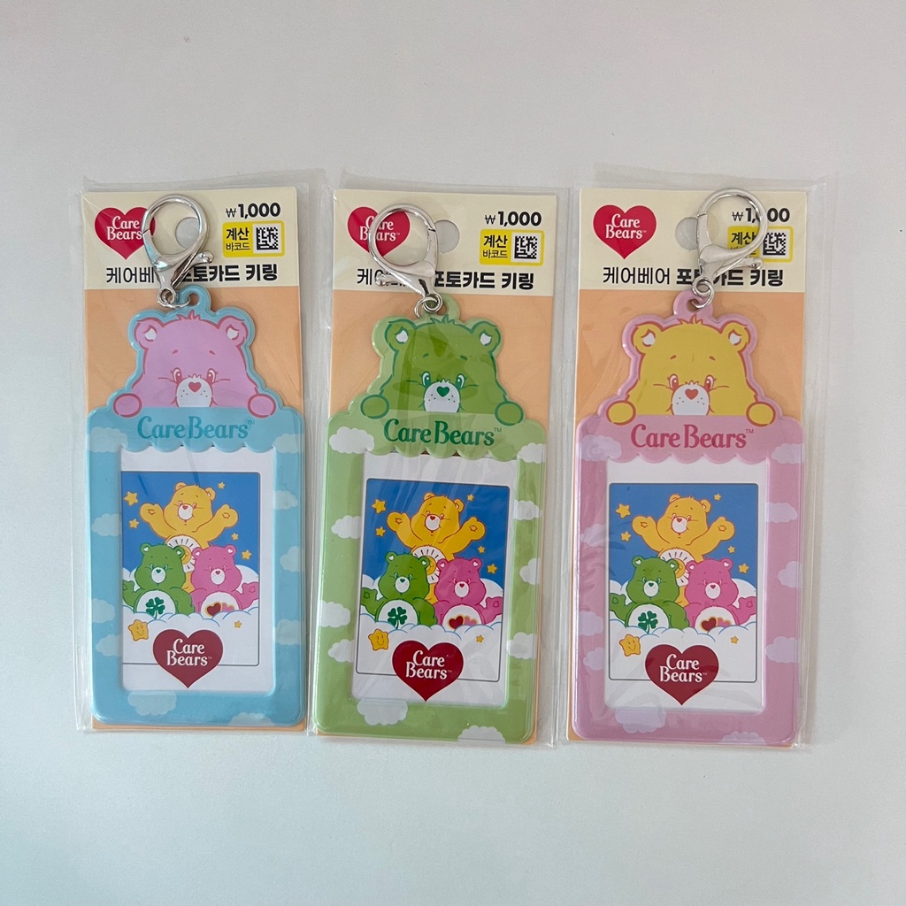DAISO CARE Bear Collect Book Album sưu tập 4 lỗ 1 ngăn 3 lỗ kèm móc khóa mini hình gấu chăm sóc Hàn Quốc