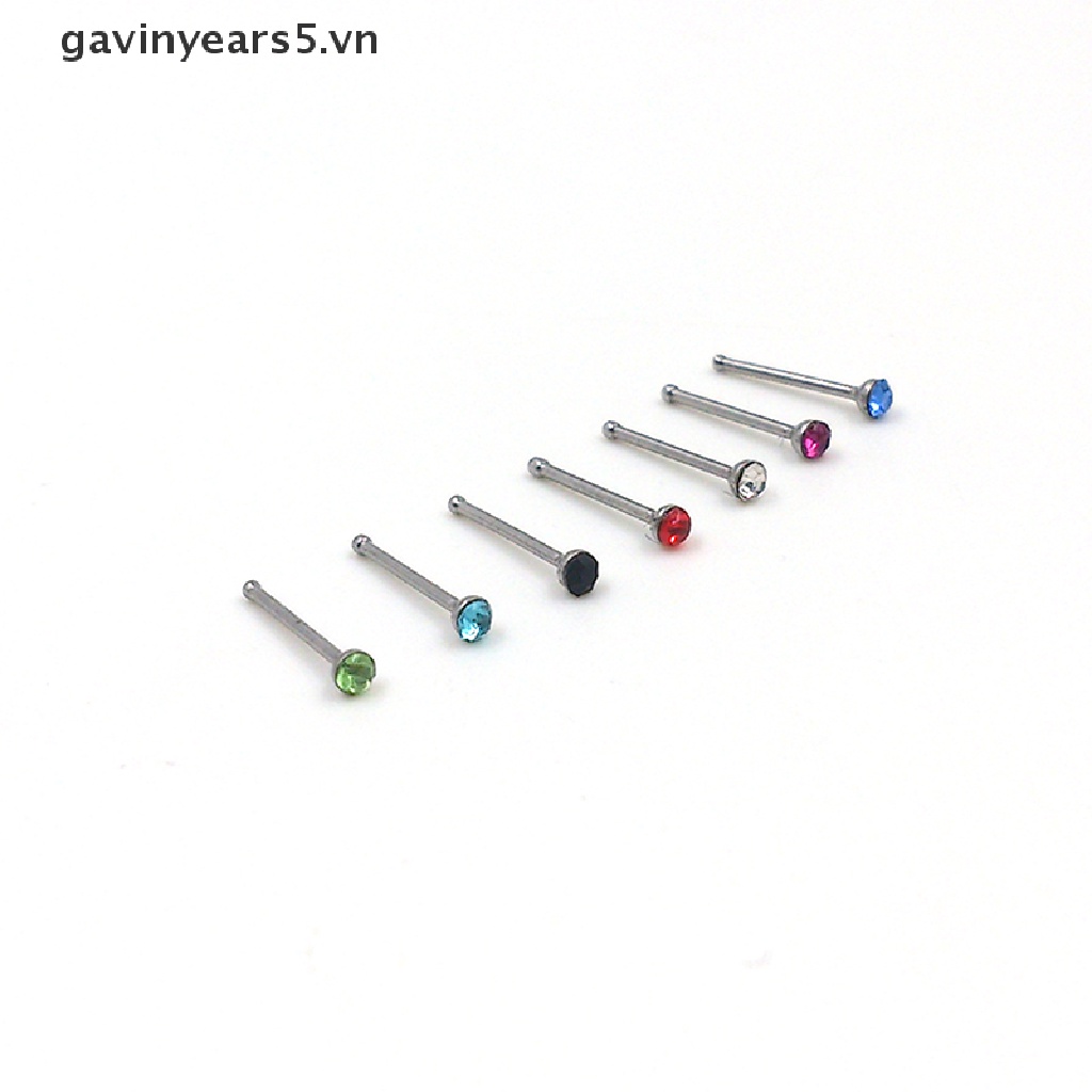 Set 60 Khuyên Mũi Thép Không Gỉ Đính Đá Cá Tính