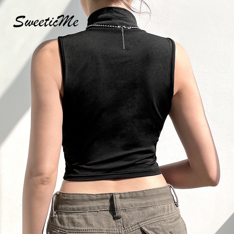 Áo Tank Top Cổ Lọ Họa Tiết Hoa Hồng Thời Trang Hàng Mới Dành Cho Nữ