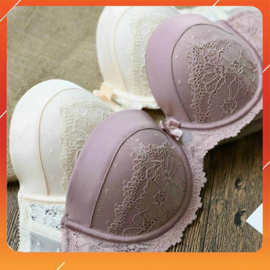 Set bộ đồ lót nữ Vick cao cấp áo có gọng cup ngang, chất liệu ren họa tiết hoa thêu, có đệm mút. Mã B21050
