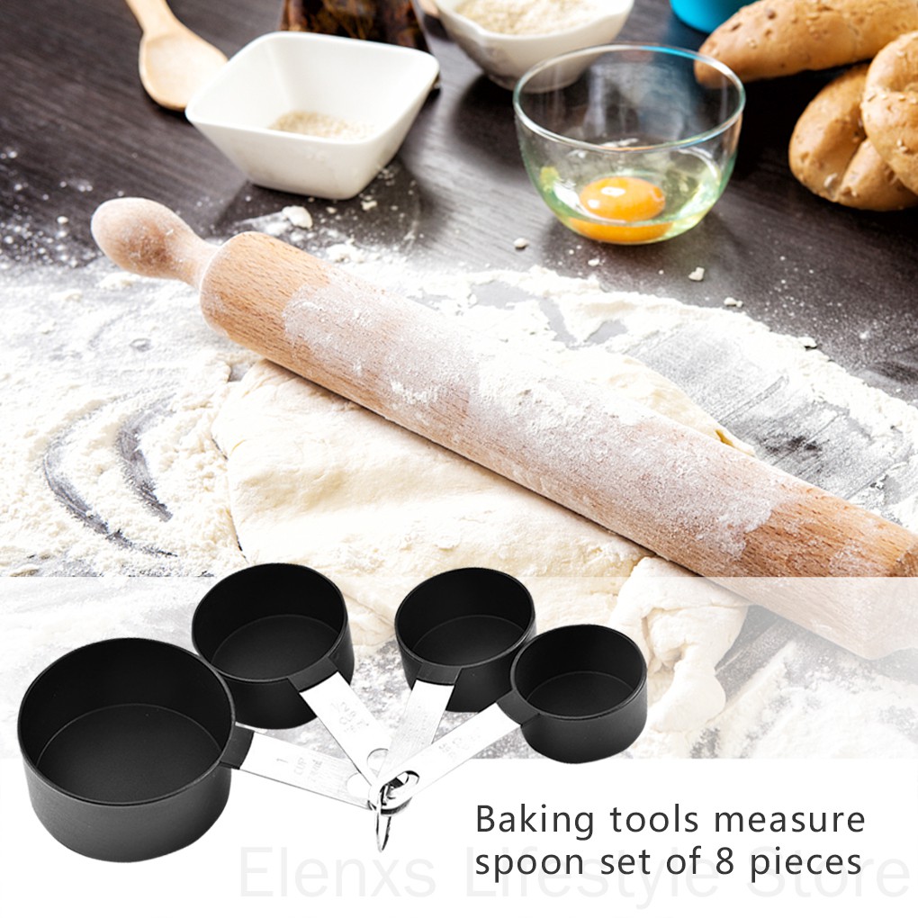 Bộ 8 Muỗng Đo Lường Bằng Thép Không Gỉ