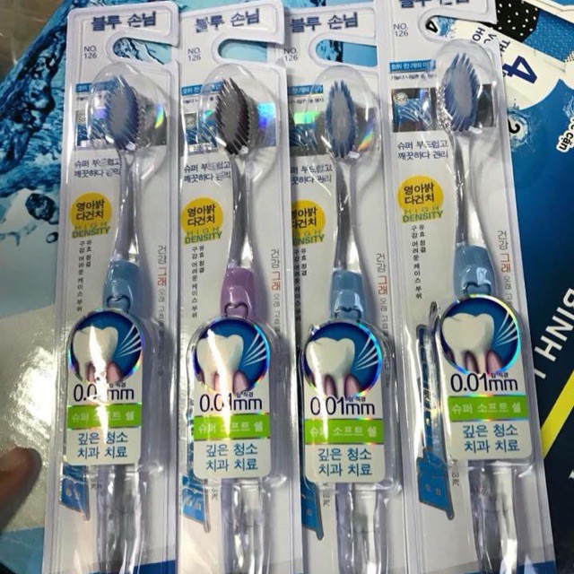 Bàn chải đánh răng hoạt tính Hàn Quốc cao cấp đầu lông chỉ tơ Siêu Mỏng &lt; 0,01mm