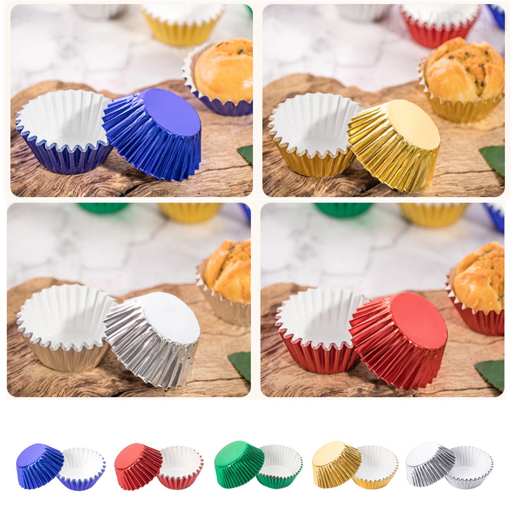 Set 100 khuôn giấy mini làm bánh cupcake chống dính DIY