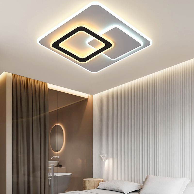 Đèn Ốp Trần Hiện Đại ĐÈN SIÊU RẺ 3 Chế Độ Ánh Sáng, Thiết Kế Đơn Giản Với Các Hình Vuông Lồng Vào Nhau 830-500