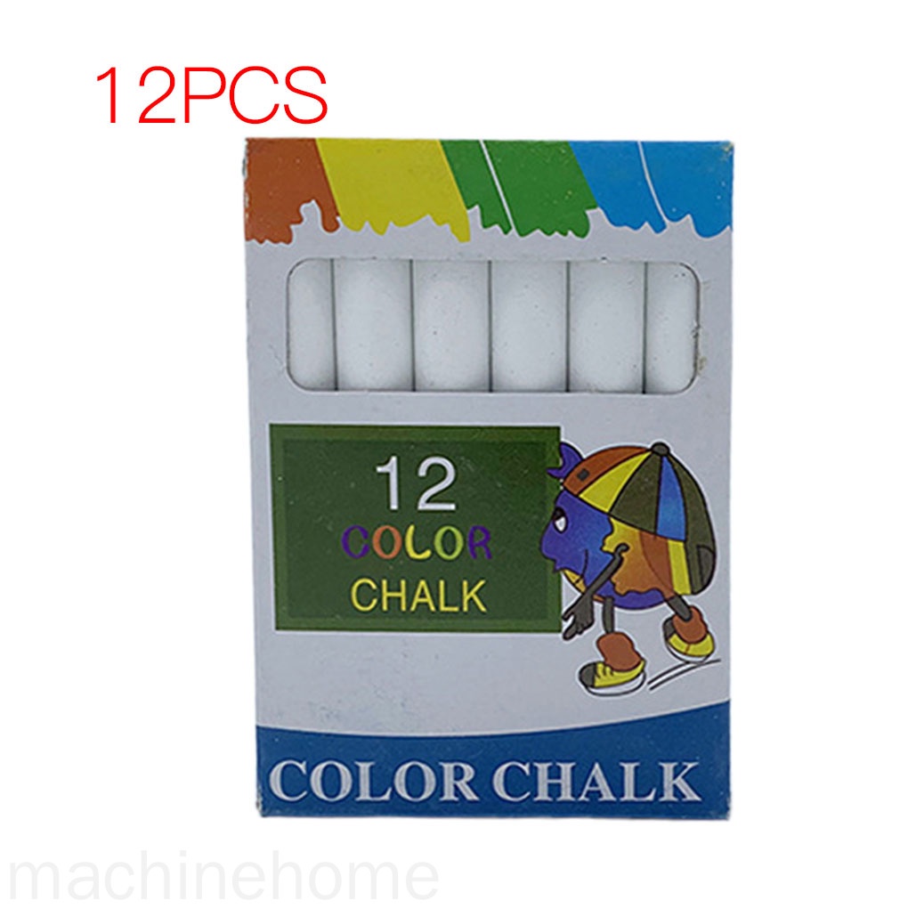 Set 12 Bút Phấn Trắng Không Bụi Không Độc Hại Cho Học Sinh/Văn Phòng/Trường Học