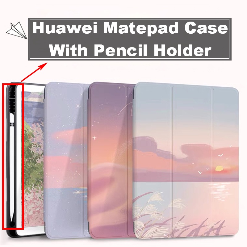 Bao Da Máy Tính Bảng Họa Tiết Tranh Sơn Dầu Có Ngăn Đựng Bút Cho Huawei Matepad 10 4 V6 Matepad 10.4 '' 11 '' Pro 10.8 ''