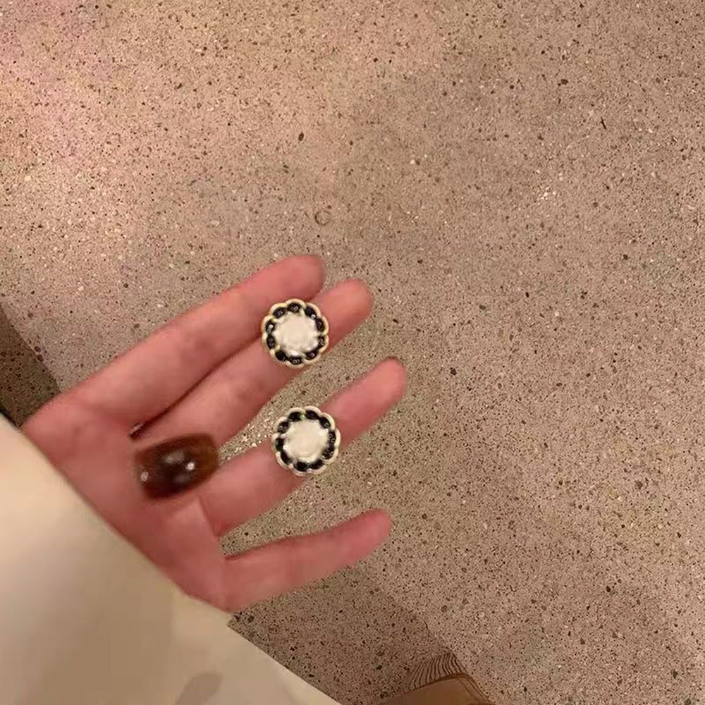 ★★★1 Đôi Bông Tai Hình Hoa Kiểu Retro Pháp Thời Trang Hàn Quốc