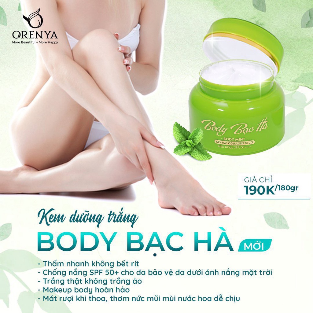 Kem Dưỡng Trắng Body Bạc Hà _ Kem Body da chai lỳ  _ dưỡng thể _ che khuyết điểm Body _  dưỡng trắng toàn thân