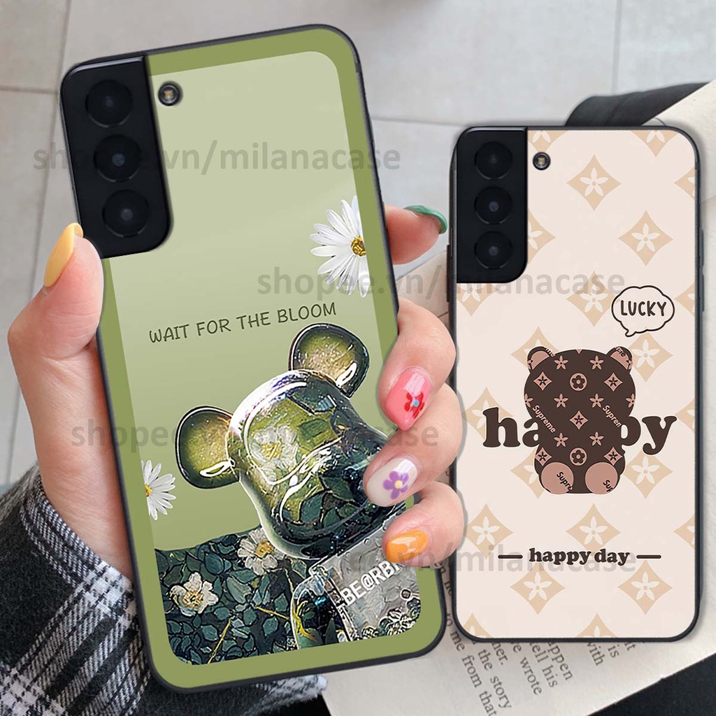Ốp Samsung S21 / S21 FE / S21 Plus / S21+ gấu be@rBrick gấu Teddy Kaws siêu đẹp, phong cách, cá tính