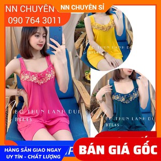 Đồ bộ thun lạnh đùi xinh xắn btl45 ⚡100% ảnh thật⚡ bộ thun lạnh phối ren sexy