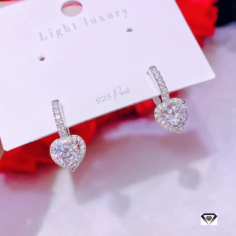 BOONG TAI BẠC TA- BÔNG TAI TIM BẬP CỰC XINH