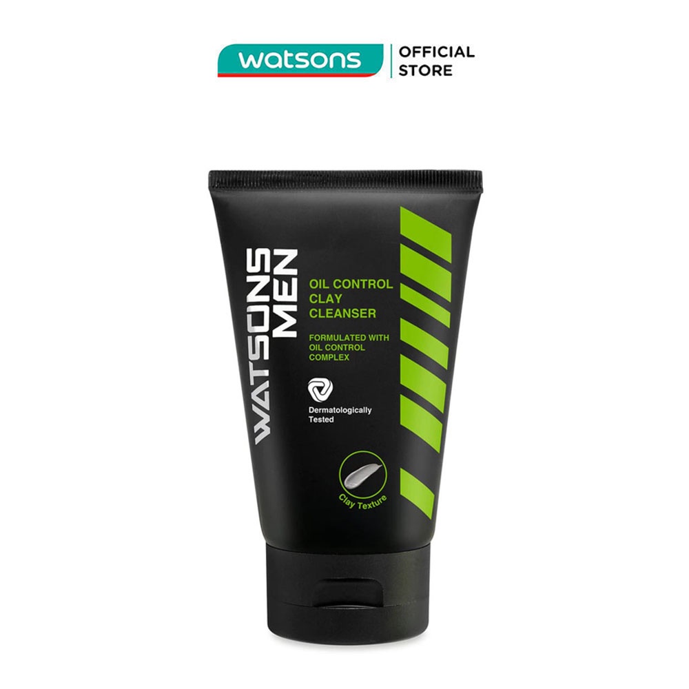 Sữa Rửa Mặt Đất Sét Watsons Men Oil Control Clay Cleanser Kiểm Soát Dầu 100g