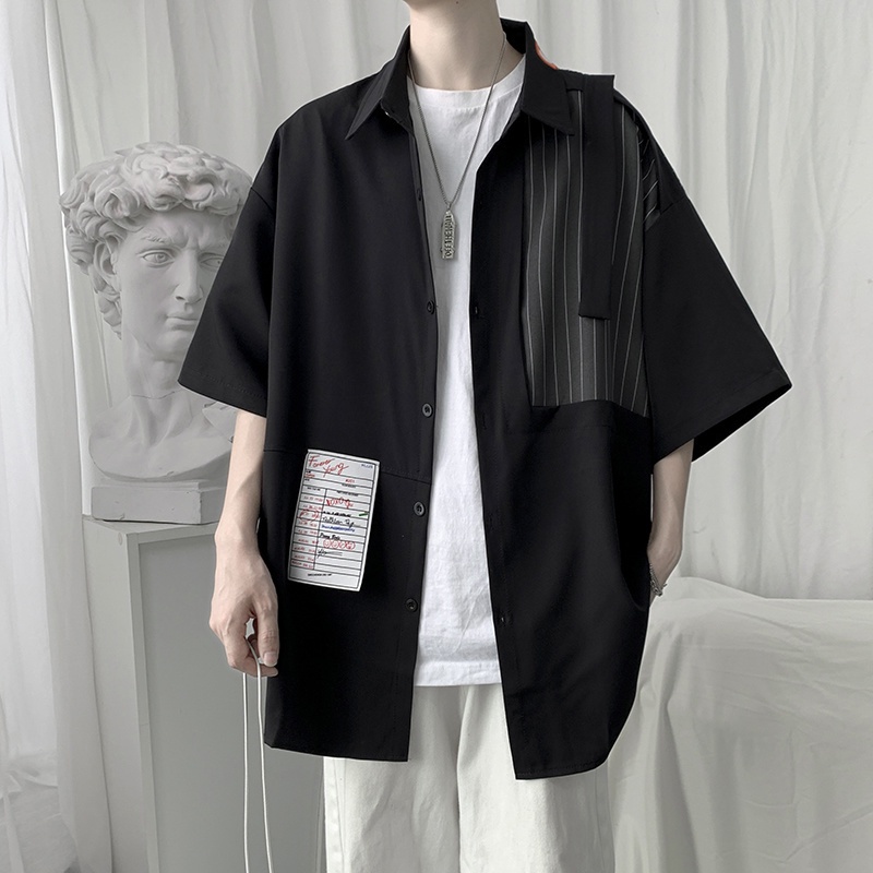 Áo Sơ Mi Tay Ngắn Dáng Rộng Thoáng Khí Thời Trang Mùa Hè Phong Cách Hàn Quốc 2022 Cho Nam