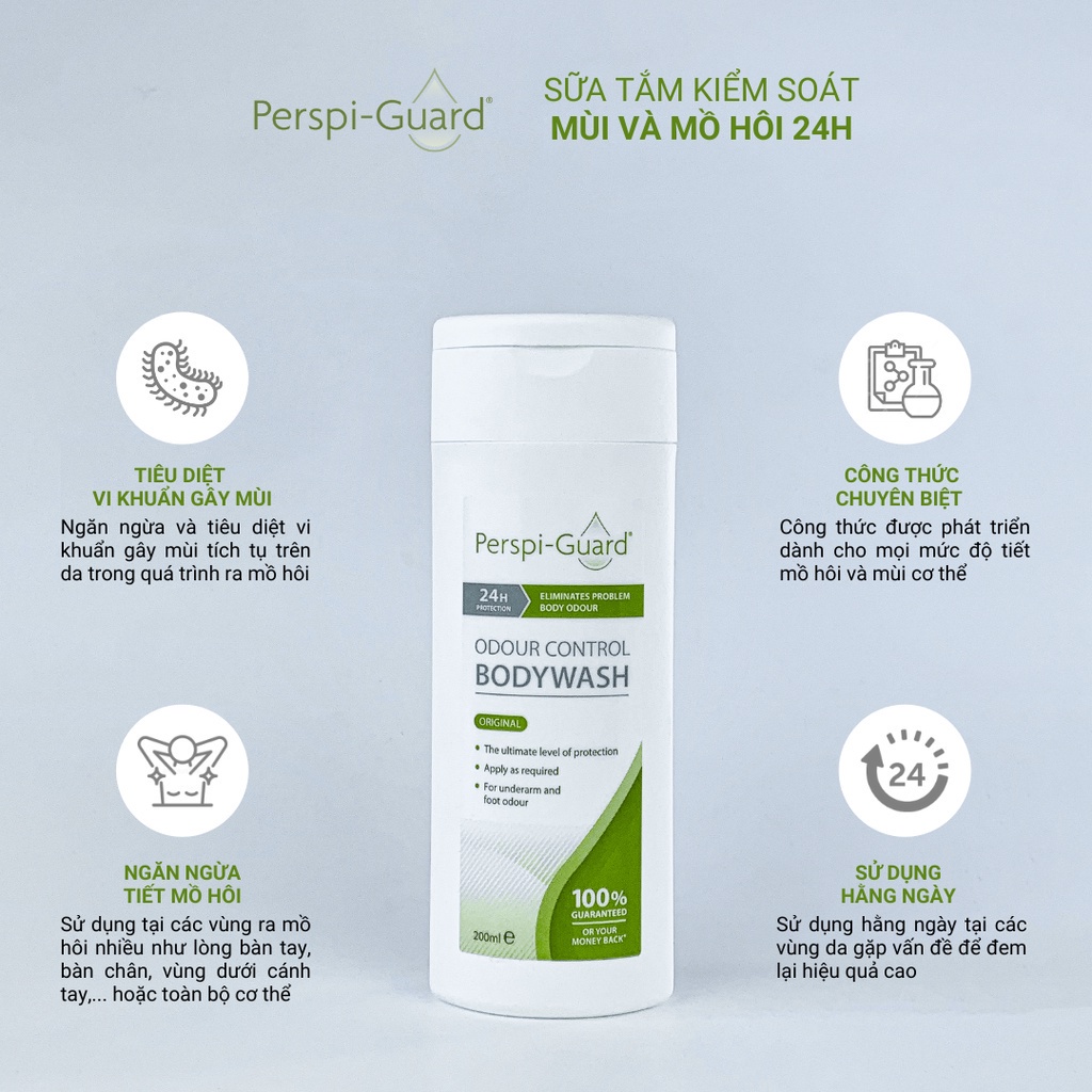 Sữa Tắm Khử Mùi, Ngăn Mồ Hôi Perspi-Guard Odour Control Body Wash 200ml
