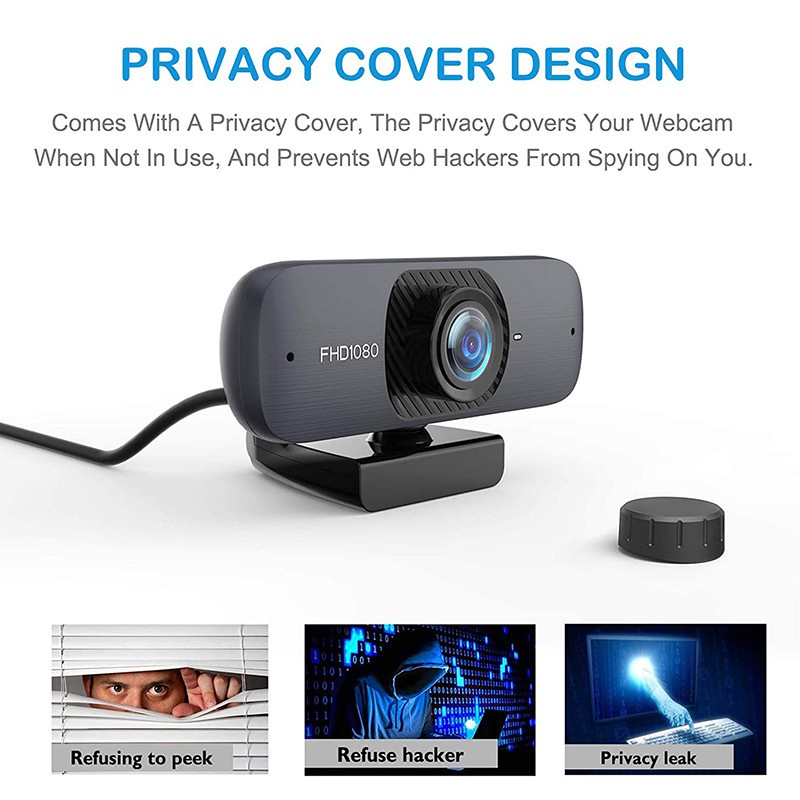 Webcam Full Hd 1080p Kèm Micro Và Phích Cắm Usb 2.0 Cho Máy Tính | BigBuy360 - bigbuy360.vn