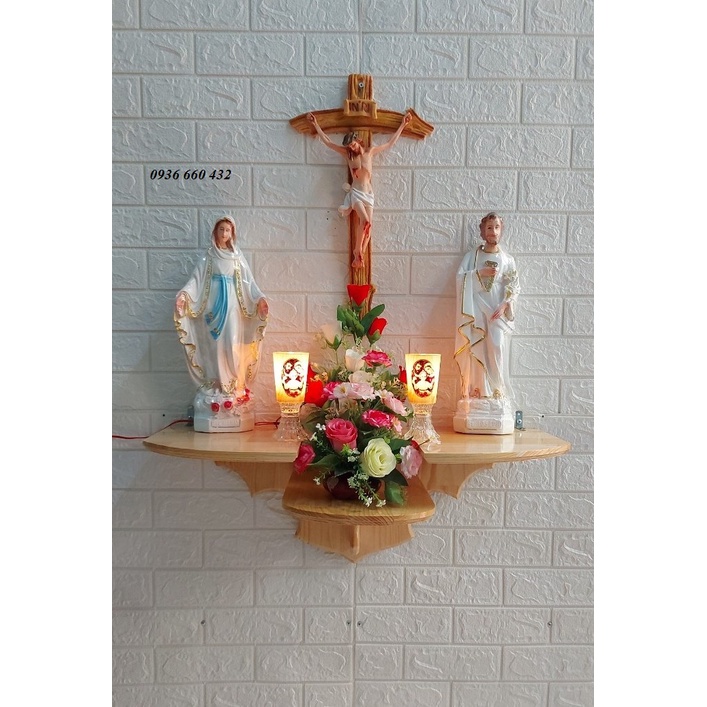 BỘ 3 TƯỢNG ĐỨC MẸ  BAN ƠN, THÁNH GIUSE  THÁNH GIÁ CHÚA CHỊU NẠN 45CM hoặc 56CM BỘ 3 TƯỢNG MÀU TRẮNG