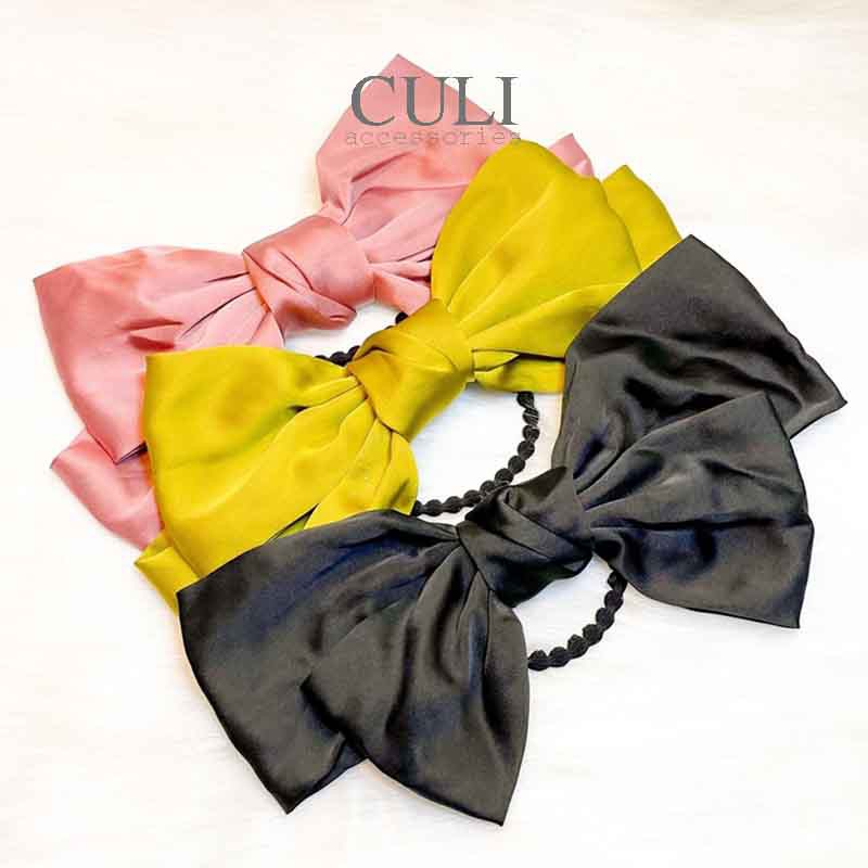 Dây cột tóc đính nơ bản to -  hot trend phong cách Hàn Quốc, bánh bèo cho nữ