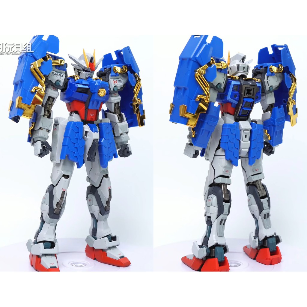 Mô hình MB 1/72 Aile Strike Gundam Musha Armor MS2.0 Metal Build LED Die-Cast Action Figure Khung Xương Kim Loại