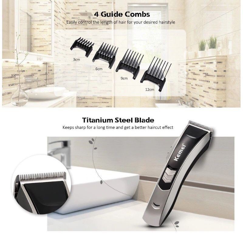 Tông đơ cắt tóc gia đình Tăng đơ cắt tóc cho bé chuẩn salon Kemei KM-2820 thiết kế nhỏ gọn dễ sử dụng an toàn