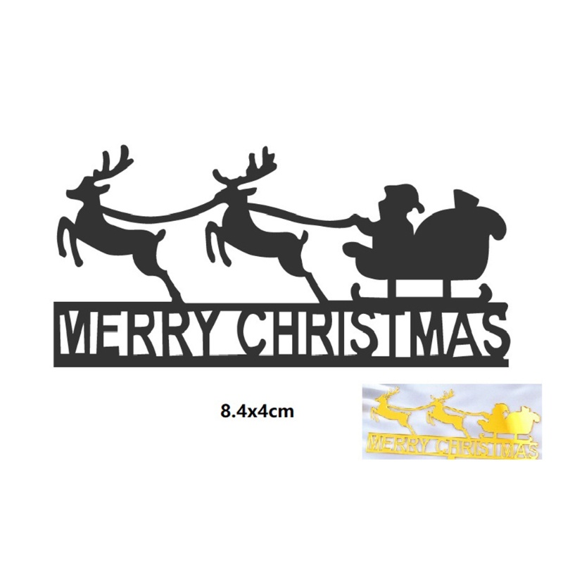 Khuôn Cắt Giấy Làm Từ Kim Loại Hình Chữ Merry Christmas Trang Trí Scrapbook