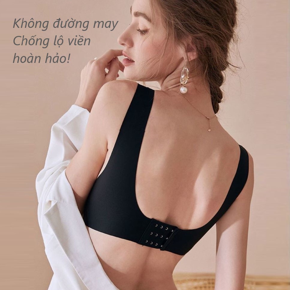 Áo lót nữ su non không gọng, không đường may mút vừa bản to định hình ngực 3D siêu nhẹ AS206