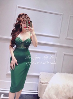 Đầm body có mút ngực kết ngọc