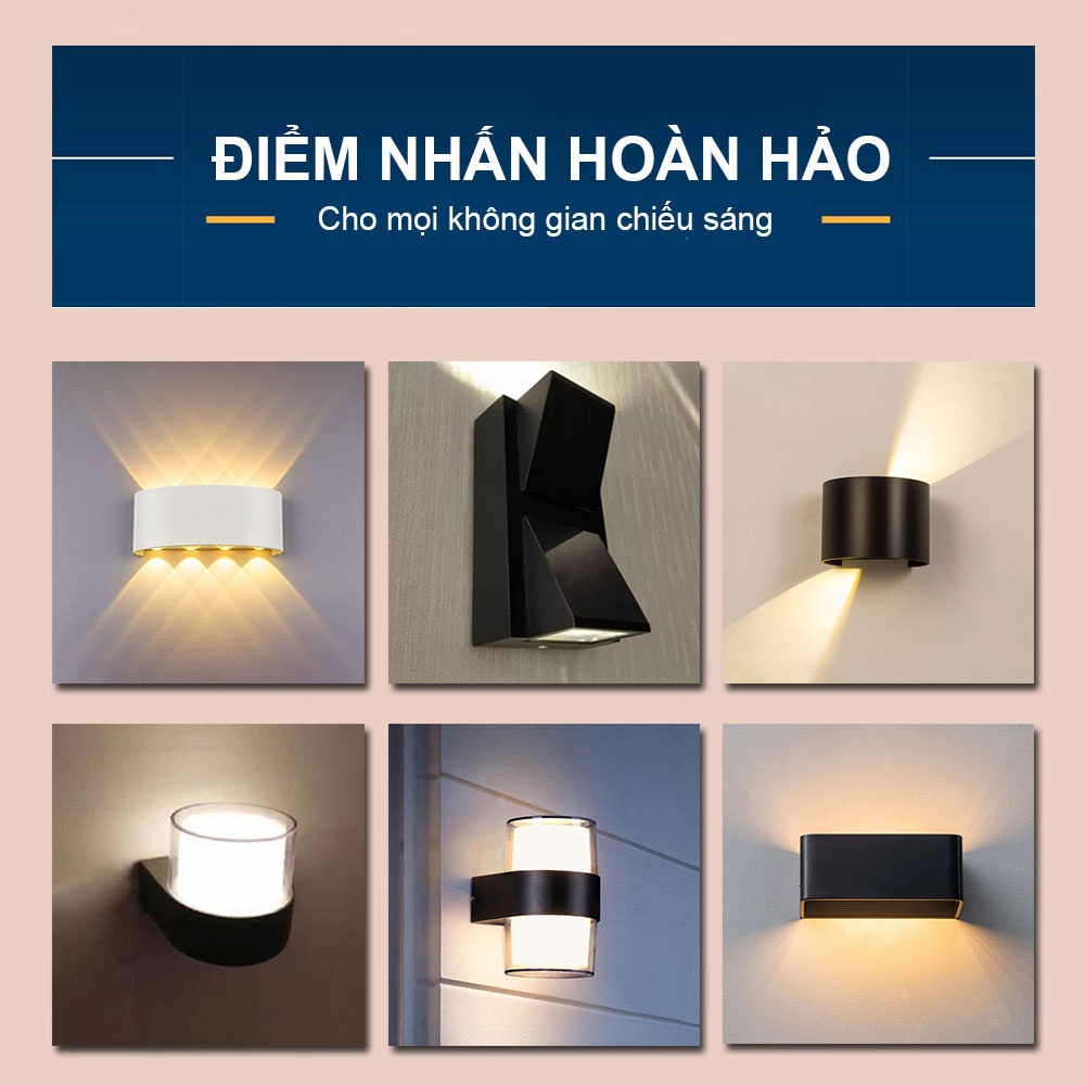Đèn Hắt Tường 2 Đầu,  Đèn Hắt Sáng, Đèn Cầu  Chống Nước  Công Suất 5W, 10W Haledcao Cao Cấp Bảo Hành 2 Năm