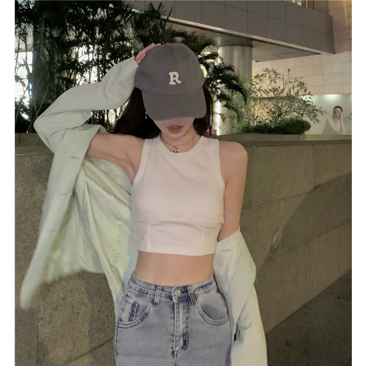 Áo Tank Top Cổ Tròn Thiết Kế Mỏng Kiểu Dáng Đơn Giản Thời Trang Dành Cho Nữ