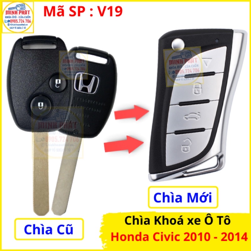 Làm Chìa khoá xe Ô tô Honda Civic năm 2010 đến 2014