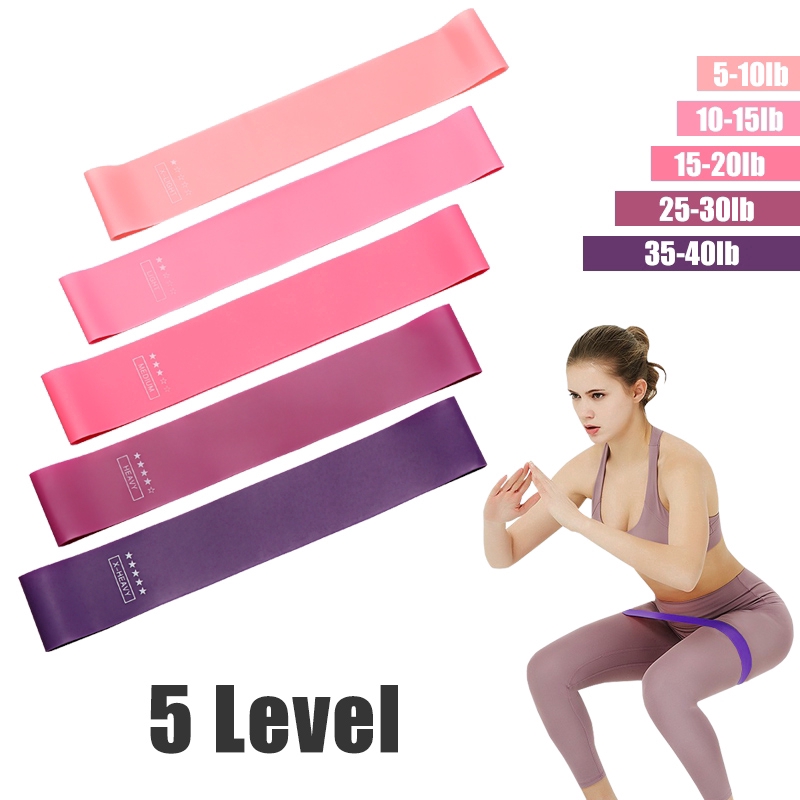 5pcs Yoga Cross Fit Rubber Resistance Bands/ Training Pull Latex Endurance Stretch Rope/ Pilates Expander Fitness Workout Equipment