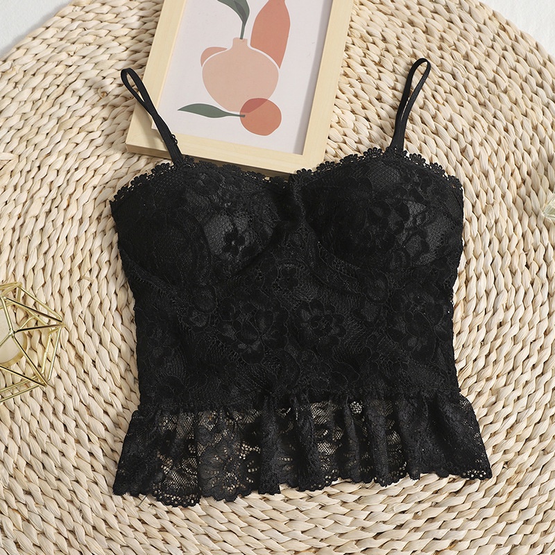 Áo Bra ren 2 Dây Chichi Bra Croptop Viền Ren Hoa Thoáng Mát, Mềm Mịn 9958