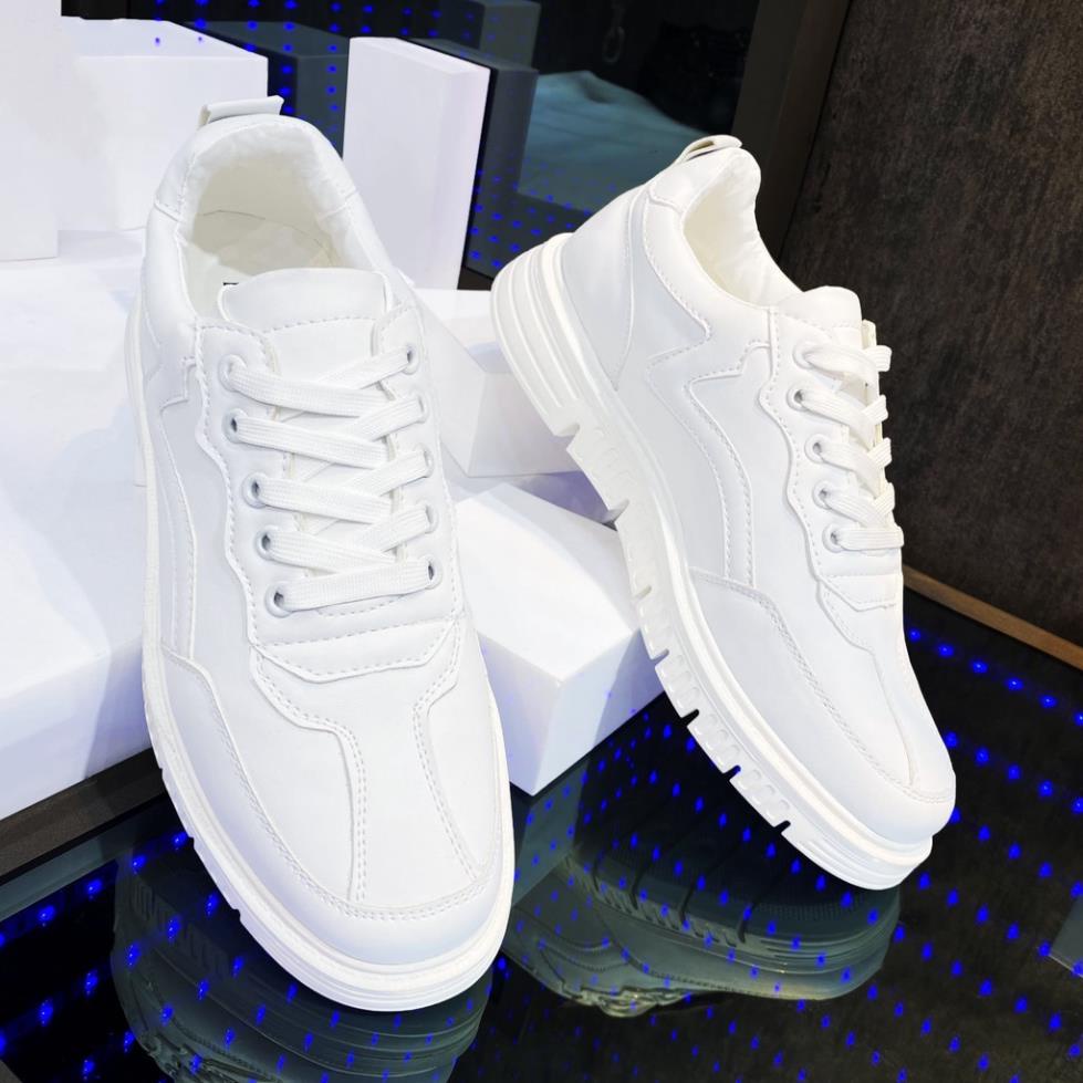 🀄 Giày Thể Thao Nam Trắng, Giày Sneaker Nam Đẹp Da Cao Cấp GT06