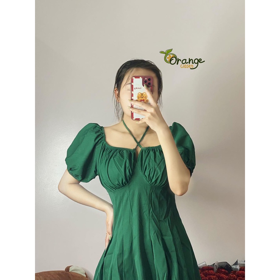 Đầm trễ vai Nơ ngưc MAY ĐO THEO YÊU CẦU , đầm bẹt vai cột cổ. Có Size S M . cổ vuông tiểu thư.